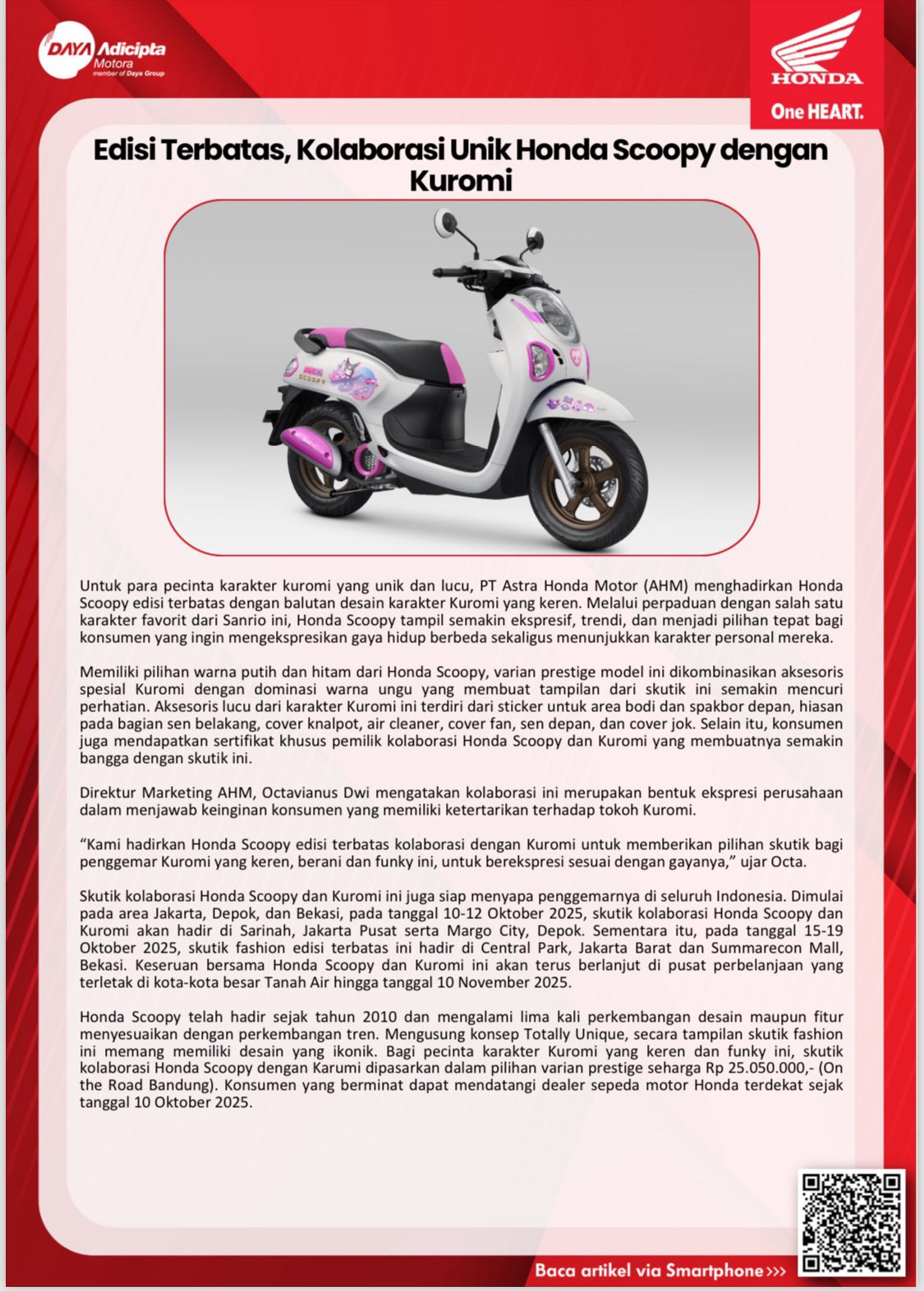 Artikel Honda Bulan Oktober